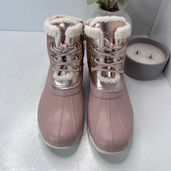 Sperry Saltwater Alpine Duck Boot Pink/Rose Gold Women 8 Microfleece Lining - Picture 5 of 9